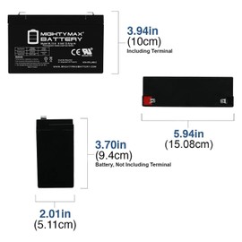 Mighty Max Battery 6V 12AH F2 SLA Battery for Smoke Detector, Exit Signs - 3 Pack