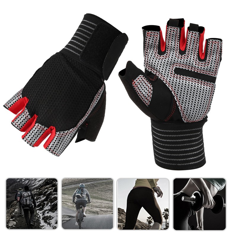 Half Finger AntiSlip Fitness Gloves Weight Lifting Sport Gloves with