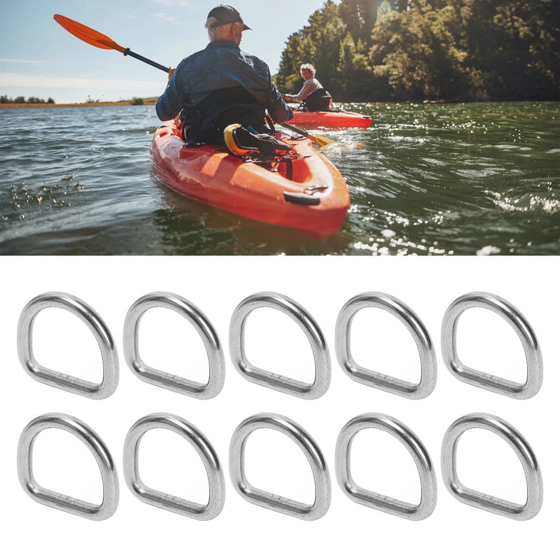 10 PCS 316 Stainless Steel D Ring Seamless Welded Hardware