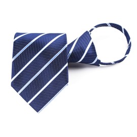 Corbata con cierre de clip para hombre, diseño de cuadros de colores lisos, Stripe 3, Talla única