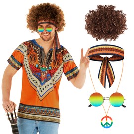 Morph Men's 70s Costume Strike Move Outfit, Retro Party Top, Perfect for Carnival and Events, XXL