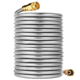 FangFarm Flexible Metal Garden Hose: 150ft Stainless Steel Water Hose - Anti-Kink & Lightweight - Easy to Coil for Plant Watering & Yard Tool Cleaning