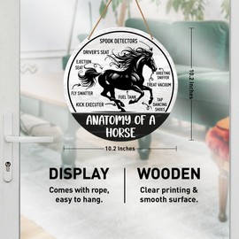 Horse Sign Wall Decor, Horse Wall Hanging Sign Decor for Horse Room Stuff Farmhouse Decoration, Gift Sign for Horse Lovers Owner