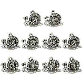 BESTOYARD 10 Pieces 10 Pieces Vintage Antique Silver Charms Snail Pattern Jewellery Making Pendant for Necklace Bracelet Findings DIY