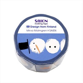 SAIEN Masking Tape, Snowmen 0.8 inches (20 mm) x 16.4 ft (5 m) Roll TR-4061