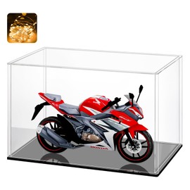 LASOA Acrylic Display Case – Display Box for Collectibles, Figures, Memorabilia, Clear Showcase with Black Base, Self-Assembly Display Container, 14x10x6inch