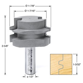Amana Tool 55388 Junta de pegamento con punta de carburo 1-3/32 de diámetro x 1/2 de vástago