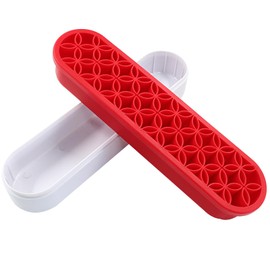Unlorspy Red Silica gel Makeup Brush Holder Box Multi-Purpose Silica gel Make Up Brush Storage Stand Rectangle Multipurpose Painting Pen Holder for Brush,Art Craft and Painting Brush