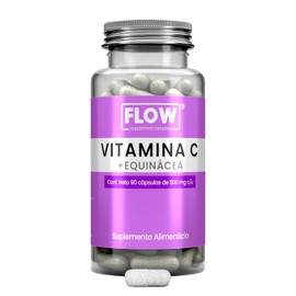 Vitamina C + Equinacea - Sin Sabor- 90 Cápsulas - Sin azúcar Sin Gluten - Flow Supplements