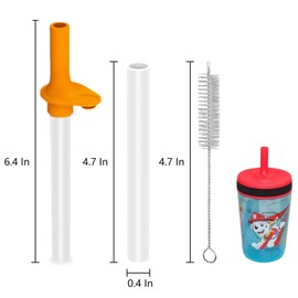 NCYOEW Replacement Straws for Zak Designs Kelso 15OZ and 12OZ Water Bottle,Transparent and Food Grade Reusable Straws with A Cleaning Brush, Pack of 8