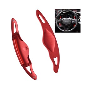 Sanrily Cubiertas de extensión para volante de aluminio para palanca de cambios de compatibles con Hyundai Genesis G70 de 2018 color rojo