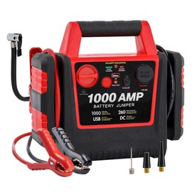 Tyrell Chenergy 4 in 1 Car Battery Jump Starter with Air Compressor Portable Tire Inflator,1000 Peak Battery Booster Emergency Jump Box,12V Power Station with USB Port and DC Outlet