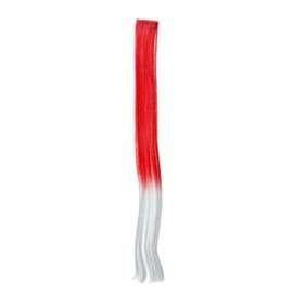 WIG ME UP - YZF-P1S18P-113/1001 1 clip-in extension strand hair extension, straight, 45 cm, ombre two-tone red, white, fire red/white mix