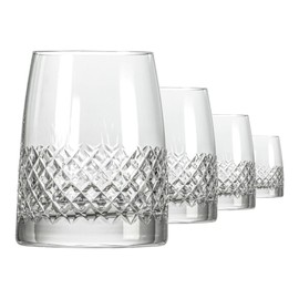 Rolf Glass Diamond Tequila Tasting Glass | 5oz Tequila Taster | Lead-Free, Diamond-Wheel Engraved | Designed and engraved in the USA | Etched Crystal Taster or Large Shot Glass | Set of 4