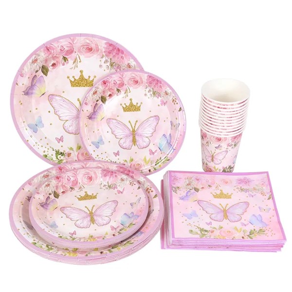 Birthday Party Supplies Tableware Set With Plates, Cups, Napkins, Tablecloth,