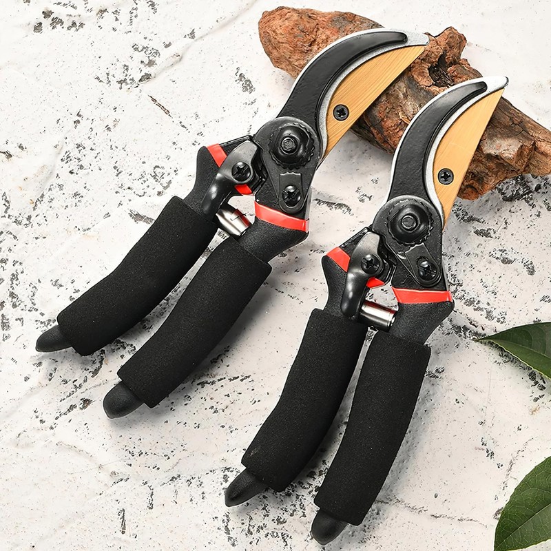 IRONCUBE 8" Professional Premium Titanium Bypass Pruning Shears, Hand Crafted