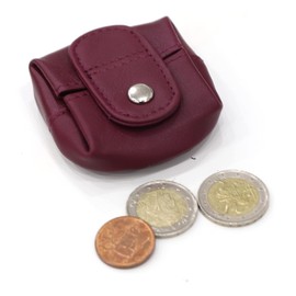 Van Der Rich Bordeaux Leather Mini Wallet with Coin Purse for Men and Women
