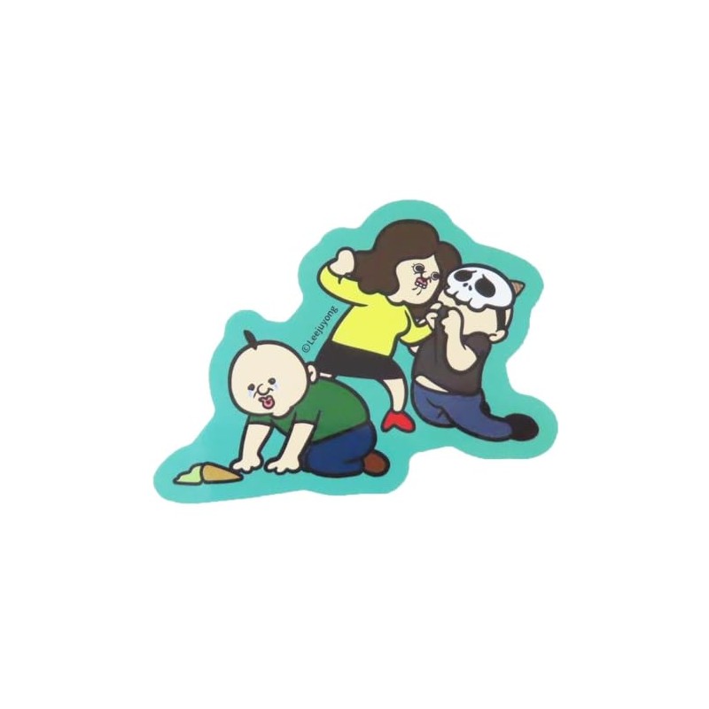 Panpan-kun's Daily Life [Die Cut Sticker] Waterproof Sticker/Green