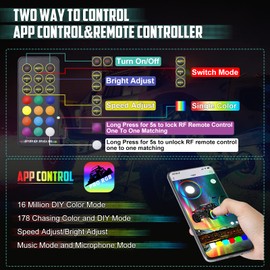 OPPBUY Chasing Color LED Rock Light 8 Pods,178 Chasing Mode,192 LEDs Underglow Car Light with APP&Remote Control,210 Degree Luminous, Waterproof Chasing Neon Underglow Kit for Trucks Car SUV UTV ATV