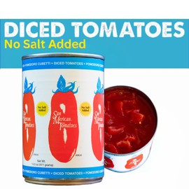 SMT SAN MERICAN TOMATO - No Salt Added Diced Canned Tomatoes - 14.5 Ounce (Pack of 6) - USA Grown