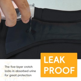 IRISMORII Fresh Protection Washable Adult Women Urinary Incontinence Postpartum Underwear Leak Proof for Bladder Control Panties 56ml Absorbency 3 Pack (Black-Brown-Pink, XL)