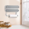 3-in-1 Wall Roll Holder Kitchen Roll Holder Cutting Dispenser for