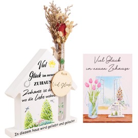 HOWAB Geschenk Zum Einzug Haus Neue Wohnung, Einzugsgeschenke Einweihungsgeschenk Wohnung für Holz Home Deko HäUser, Wohnungseinweihung Geschenk Zur Hauseinweihung für Neues Zuhause Geschenk