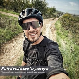 DUOCIYUAN Fast Glasses Rave, Cycling Glasses Sunglasses for Men and Women Sports Glasses UV400 Protection Road Bike Glasses Windproof for Cycling Running Baseball Golf Skiing Mountaineering Fishing