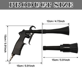 JSCARLIFE Car Cleaning Gun, High Pressure Air Blower Gun for Car Detailing - Professional Interior/Exterior Cleaning Kit, Aluminum Alloy Blow Gun with 360° Swivel Nozzle, Works with Air Compressor