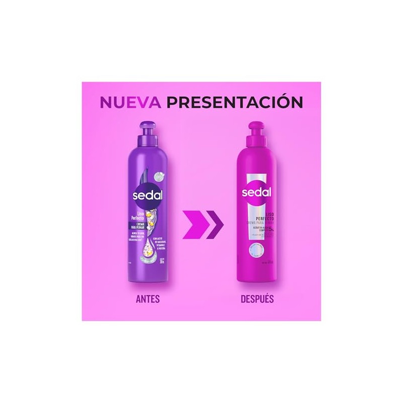 Sedal Crema Para Peinar Liso Perfecto, 300 Ml, Pack of