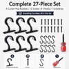 Soyinht 6PCS Curtain Pole Brackets, 8.3cm Black Metal Holders with