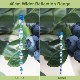 OFFO Large Bird Scarer Rods, 15.7 in (30 PCS) Reflective Bird Device Outdoor Bird Scarer to Keep Pigeon and Woodpecker Away from Garden or Yard, Blue