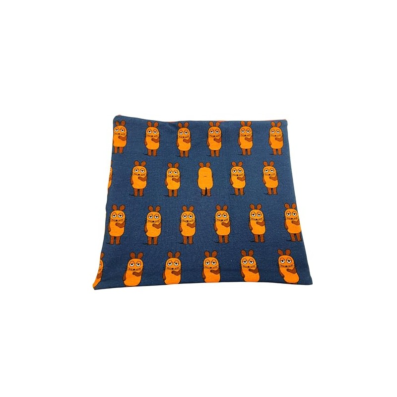 Schal aus Baumwolljersey mit der Maus auf dunkelblau, verschiedene Formen: