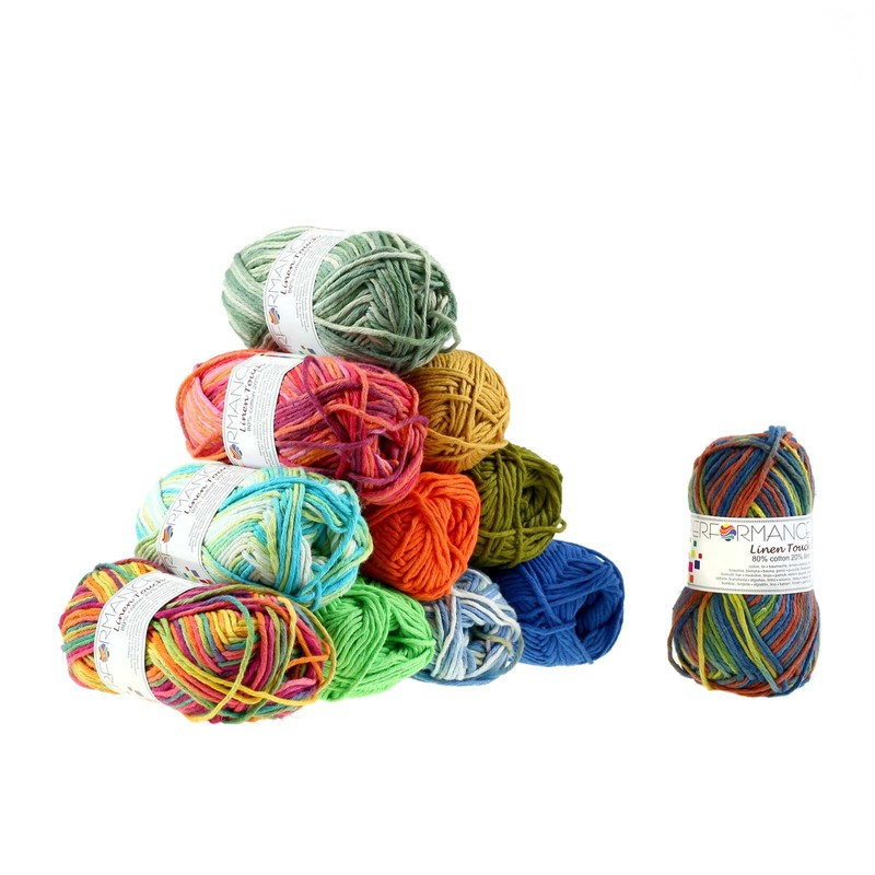 10 x 50 g Knitting Yarn Yellow Linen Touch #