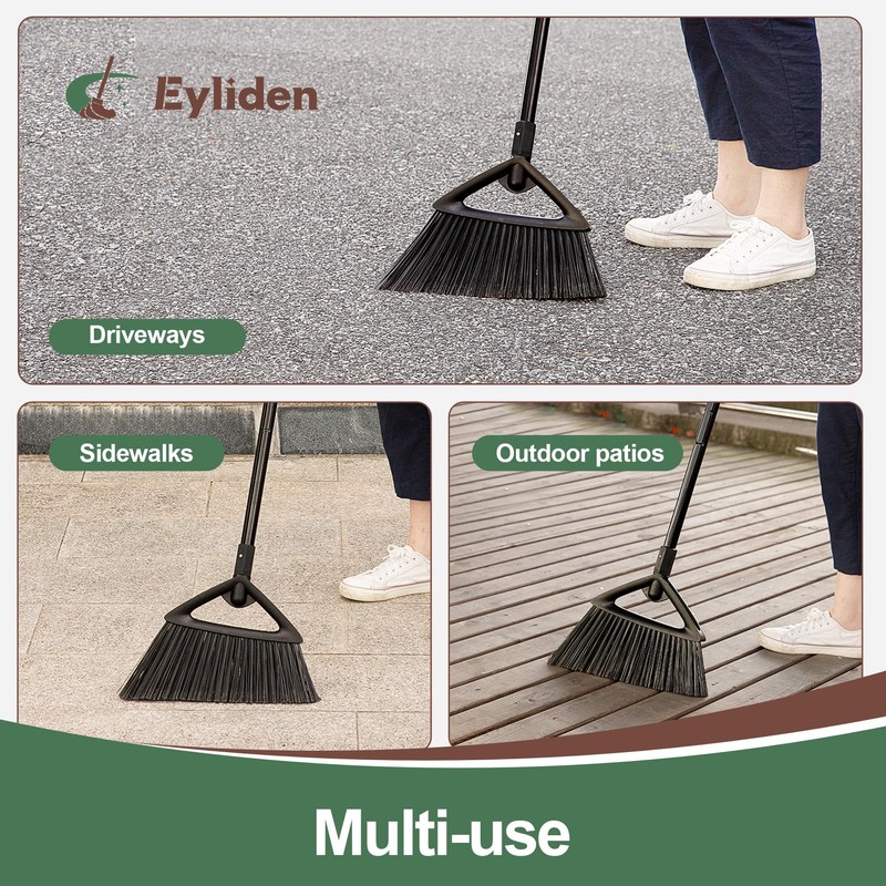 Eyliden Broom, Angle Broom with 57" Long Handle - Fit
