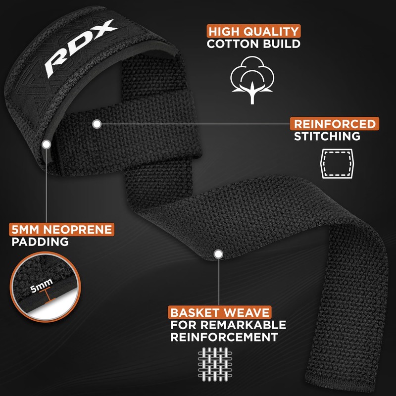 RDX Weight Lifting Straps,Powerlifting Deadlifting, Anti Slip 60CM Hand Bar