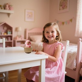 Yesnote Bear Music Box Play You Are My Sunshine, Pink Bear Musical Figurine Gift for Daughter Mom Friend Wife Sister Birthday Anniversary Christmas