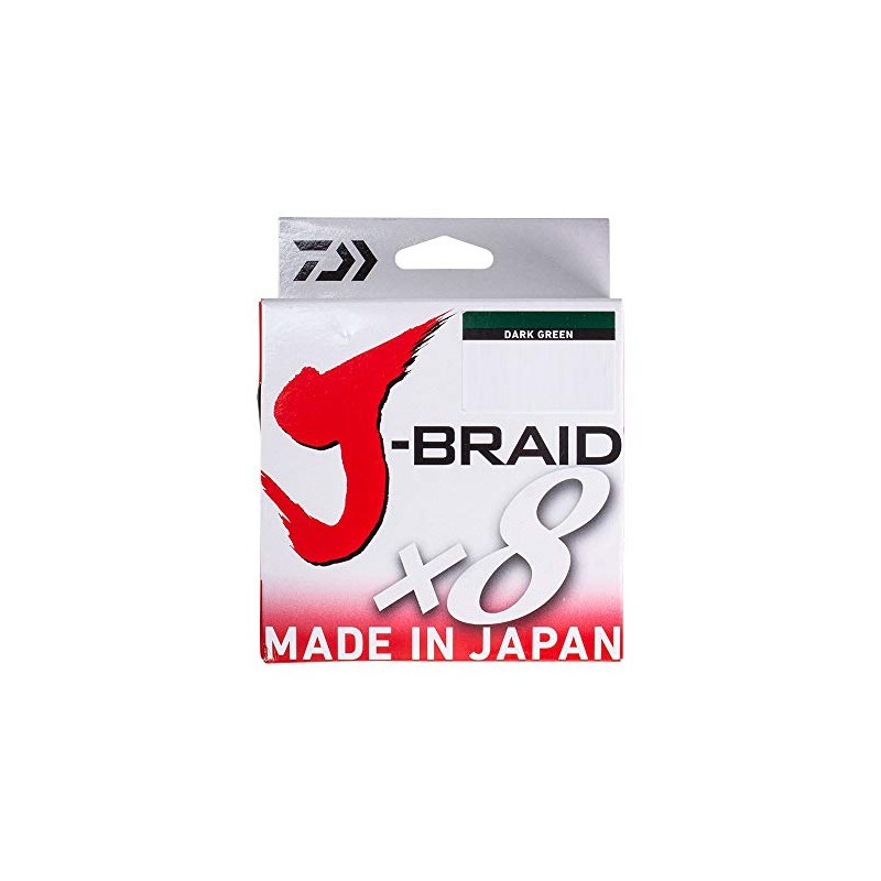 Daiwa J-Braid 8 Braid 0.10mm, 6,0kg/13,0lbs, 150m dark green