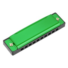 sourcing map Harmonica 10 Holes 10 Tones C Key Harmonica Mouth Musical Instruments Toy for Adults Beginner Educational (Green)