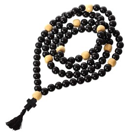 NKlaus Handmade Rosary: 100 Balls Made of Gagat and Black Amber - Handmade Prayer Beads, amber, Amber