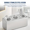 OCS Parts 3-Compartment Silverware Display Holder | White Cylinders |