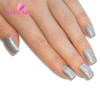 False Nails Bling Art Silver Gel French Squoval 24 Fake