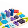Number Sorting Toys 10 Shapes 1 to 10 Numbers Wooden