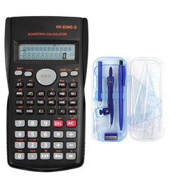 Scientific Calculator Bonus Maths Set Geometry Set - Clear Case Pencil Case Exam Approved 240 Functions, for Secondary School Students, Teachers, GCSE, A-Level Calculator. Back To School Supplies