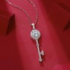 Moissanite Key Pendant Necklace | Lab Grown Diamond & Platinum