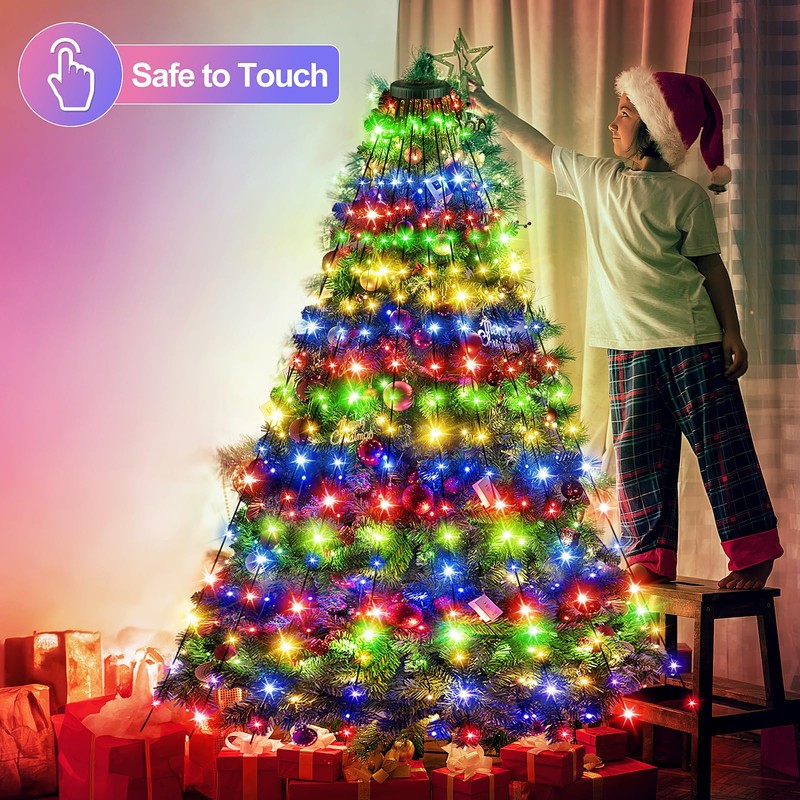 Christmas Tree Lights Multicoloured - 2M/6.6FT x 12 Strands 240LEDs