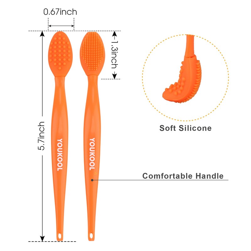 Lip Scrub Brush,Double-Sided Silicone Exfoliating Lip Brush Tool for Smoother