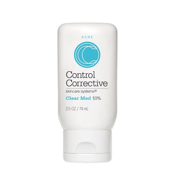 CONTROL CORRECTIVE Clear Med 10% Acne Treatment Lotion, 2.5 Oz - Kills Acne Bacteria, Helps Clear & Control Breakouts, Benzoyl Peroxide, 3% Sulfur To Improve Efficacy And Dry Up Blemishes, Penetrates
