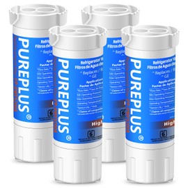 PUREPLUS XWF Replacement for GE WR17X30702, GBE21, GDE21, GDE25, GFE24, GFE26, GNE21, GNE25, GNE27, GWE19, GYE18, CFE26, GWE19JSLSS French Door & Side by Side Refrigerator Water Filter, 4Pack