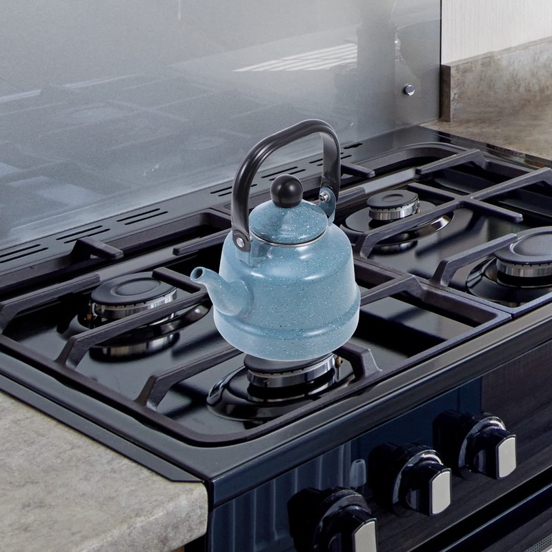 HEMOTON Enameled Tea Kettle with Handle Stovetop Tea Kettle Enamel